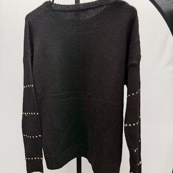 Staccato Black Metallic Gold Striped Sweater - Picture 5 of 5